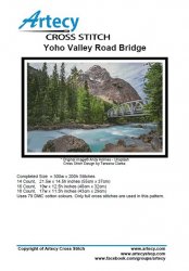 Artecy Cross Stitch - Yoho Valley Road Bridge