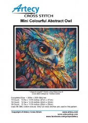 Artecy Cross Stitch - Mini Colourful Abstract Owl